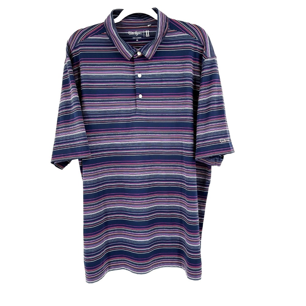 Walter Hogan 11 Majors Golf Polo‎ Shirt Men's XL Multicolor Striped Activewear